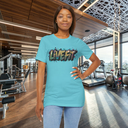 LIVE FIT Graphic Fitness Tee - Motivational Workout Apparel