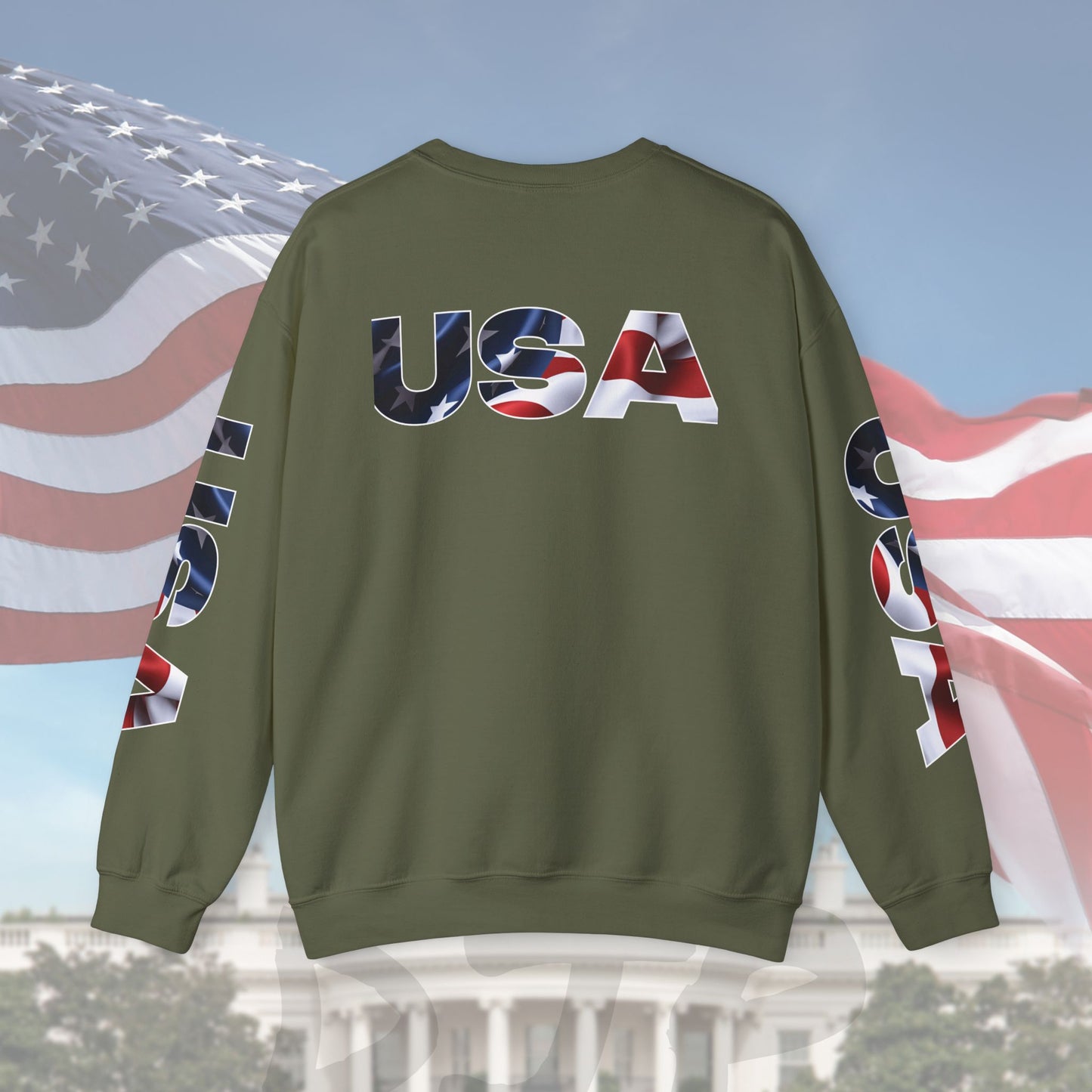Patriotic USA Crewneck Sweatshirt - Unisex Heavy Blend - American Pride - National Pride Gift - S-5XL