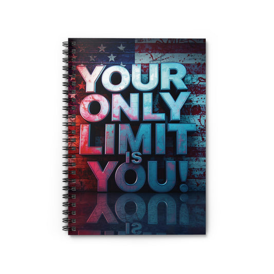 Motivational Spiral Notebook - Your Only Limit is You!, Inspirational Journal, Gift for Students, Office Supplies, Goal Setting, Writing