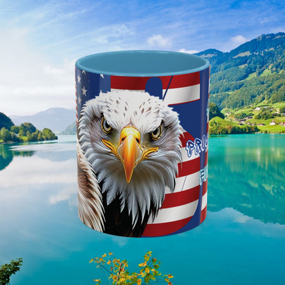🇺🇸 Eye-Catching  🇺🇸 Patriotic  🇺🇸 Bald Eagle   🇺🇸 Red White & Blue  🇺🇸 USA  🇺🇸 Accent Coffee Mug   🇺🇸🇺🇸 11oz  &  🇺🇸 15oz  🇺🇸 Sizes 🇺🇸 8  Color Options   🇺🇸 Red     🇺🇸 Black    🇺🇸 Light Blue   🇺🇸 Yellow   🇺🇸 Orange   🇺🇸 Navy   🇺🇸 Pink   🇺🇸 Purple