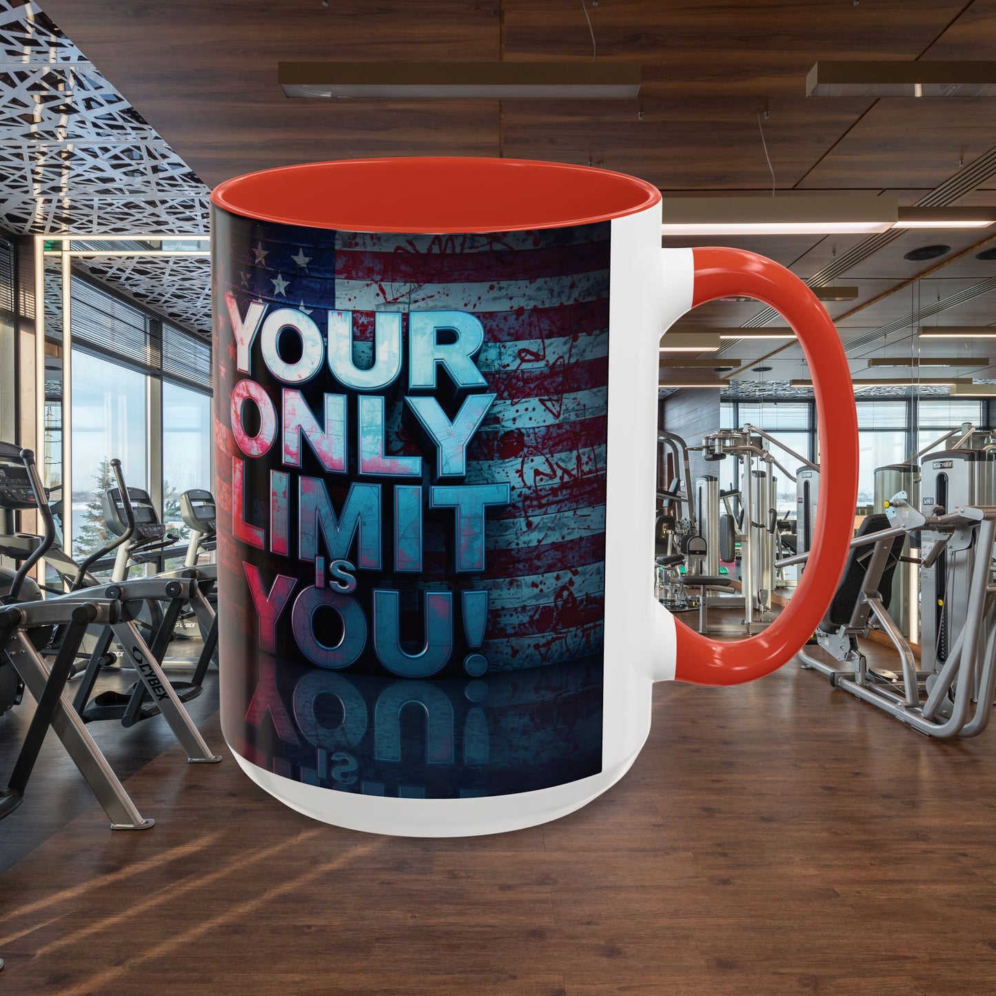 Motivational Accent Coffee Mug - Your Only Limit is You!  - Gift for Coffee Lovers -  Inspirational Decor - Office Mug -  Patriot Gift - Holiday Gift -