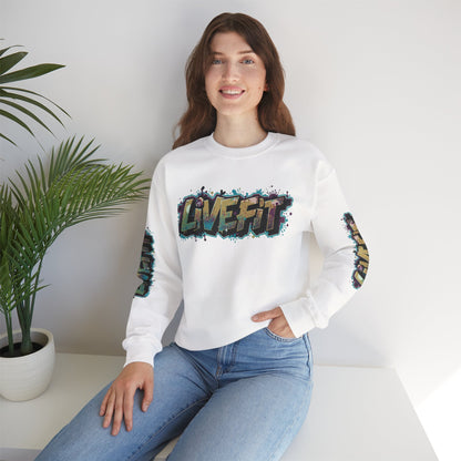 Live Fit Crewneck Sweatshirt - Trendy Fitness Apparel -  Unisex Casual Wear -  Sports Gift -  Workout Fashion -  Street Style Sweatshirt -
