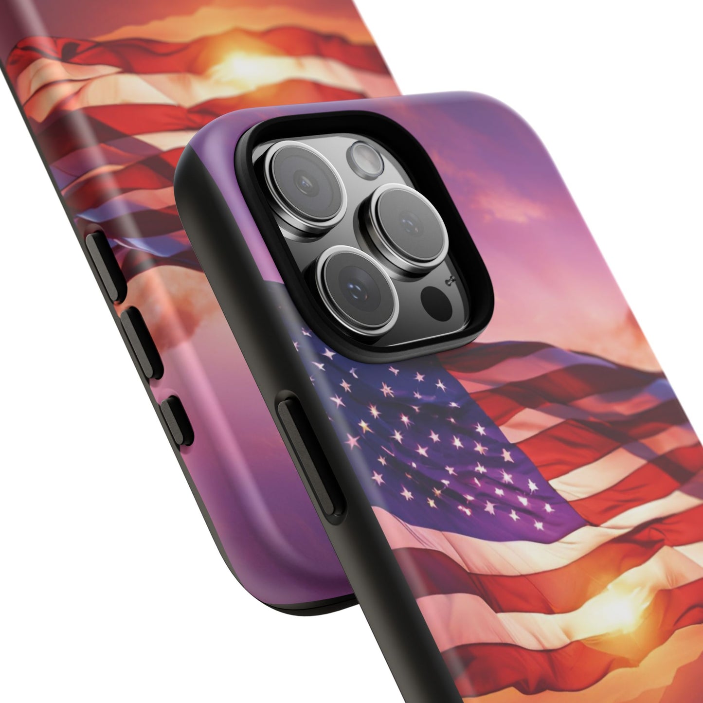 Stylish Phone Case - American Flag At Sunset Design - Patriotic Gift for Veterans - Independence Day -  Summer Vibes -