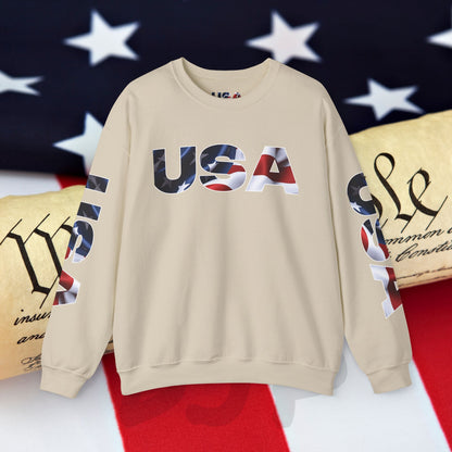 Patriotic USA Crewneck Sweatshirt - Unisex Heavy Blend - American Pride - National Pride Gift - S-5XL