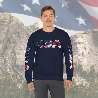 Patriotic USA Red White Blue - Crewneck Sweatshirt - Unisex Pullover - S-5XL