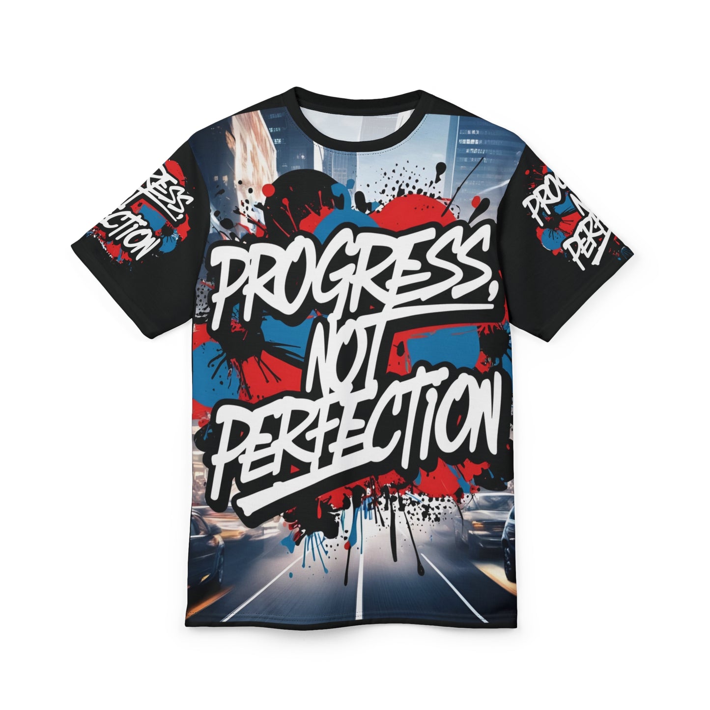 💥 Progress Not Perfection  💥  Stylish   Print  💥  Unisex Graphic Tee 💥  Bold Street Art Design 💥   Motivational Style  💥  Sizes  US  S-3XL  💥