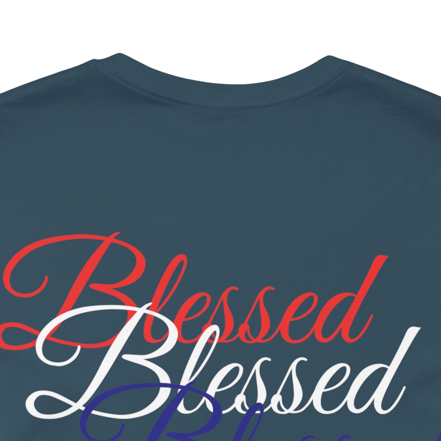 Red White Blue  Blessed  Design Unisex Tee