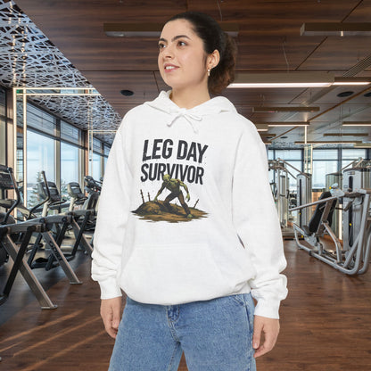Leg Day Survivor Hoodie, Unisex Fitness Apparel, Gym Lover Gift, Workout Hoodie, Funny T-Shirt Alternative
