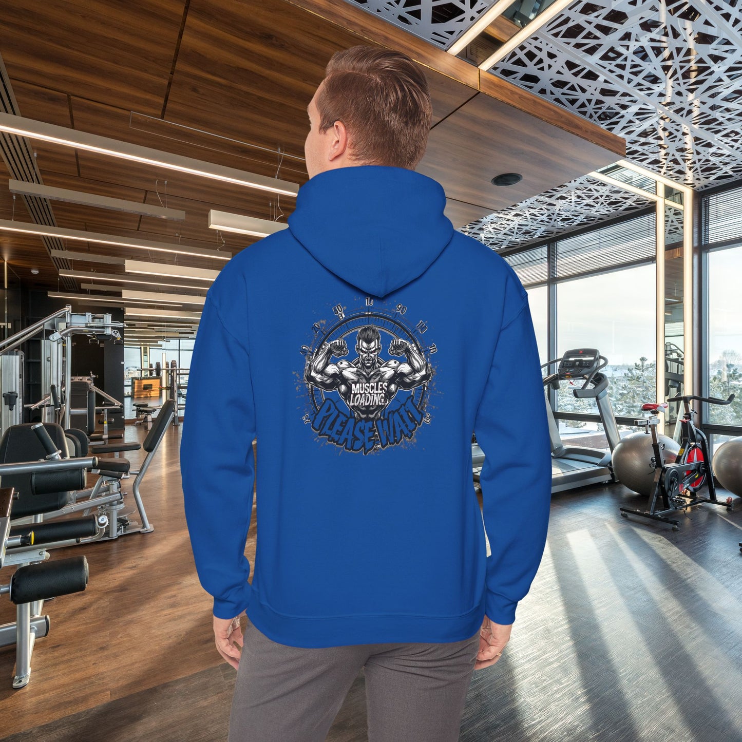 Unisex - Muscles Loading…Please Wait - Heavy Blend™ Hooded Sweatshirt - Motivational Fitness Hoodie - Workout Sweatshirt - Gym Apparel - Inspirational Gift - Holiday Gift