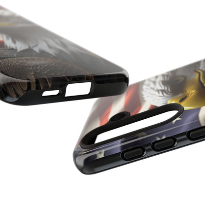 Tough Phone Cases - Patriotic - American Flag Eagle Design - Red White & Blue - Multiple Sizes -