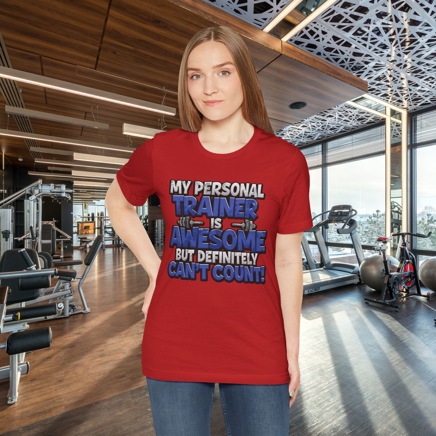 Funny - My Personal Trainer Is Awesome But Definitely Can’t Count! Tee - Great Gift for Fitness Lovers - Gym Humor Shirt - Workout Apparel - Personal Trainer Gift - Fitness Motivation Tee - XS - 4XL