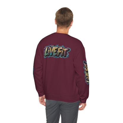 Live Fit Crewneck Sweatshirt - Trendy Fitness Apparel -  Unisex Casual Wear -  Sports Gift -  Workout Fashion -  Street Style Sweatshirt -