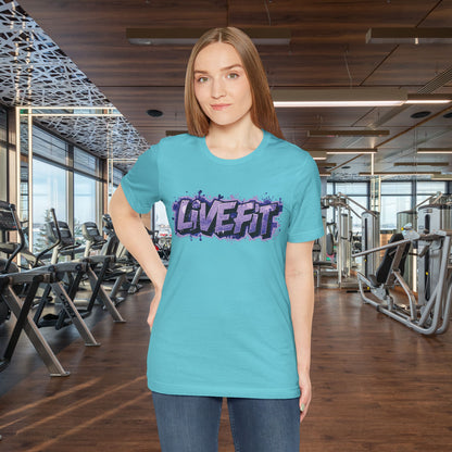 Live Fit Unisex Tee -  Fitness Shirt -  Motivational Graphic Tee -  Workout Apparel -  Casual Wear -  Gift for Gym Lovers -  Active Lifestyle -