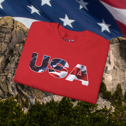 Patriotic USA Red White Blue - Crewneck Sweatshirt - Unisex Pullover - S-5XL