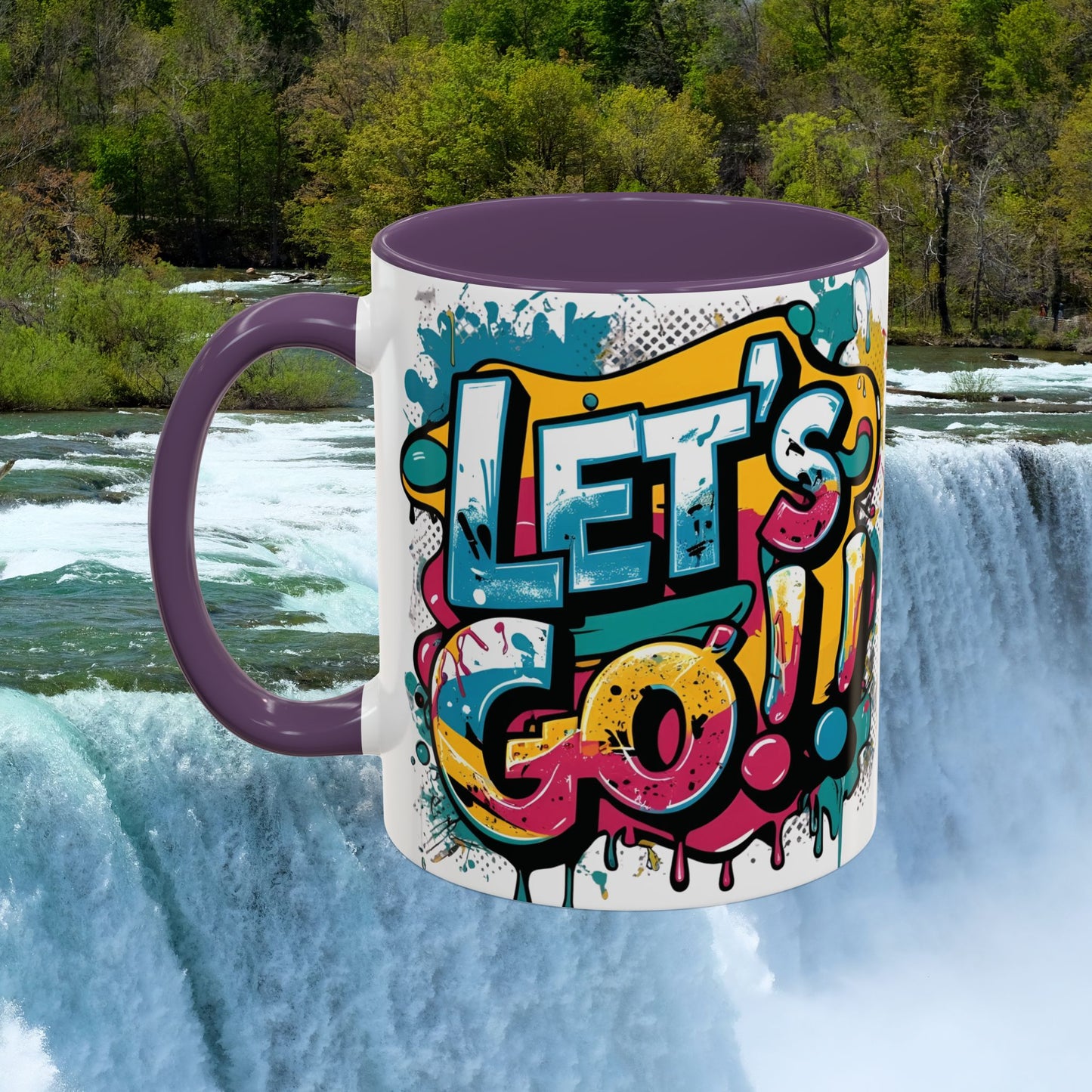 Vibrant   Ceramic  Mug    Inspirational      Let's Go!     Graffiti  Mug      Coffee Mug        Progress  Not  Perfection   Sizes   11oz  &  15oz    Birthday Gift   Graduation Gift    8  Different  Color Options