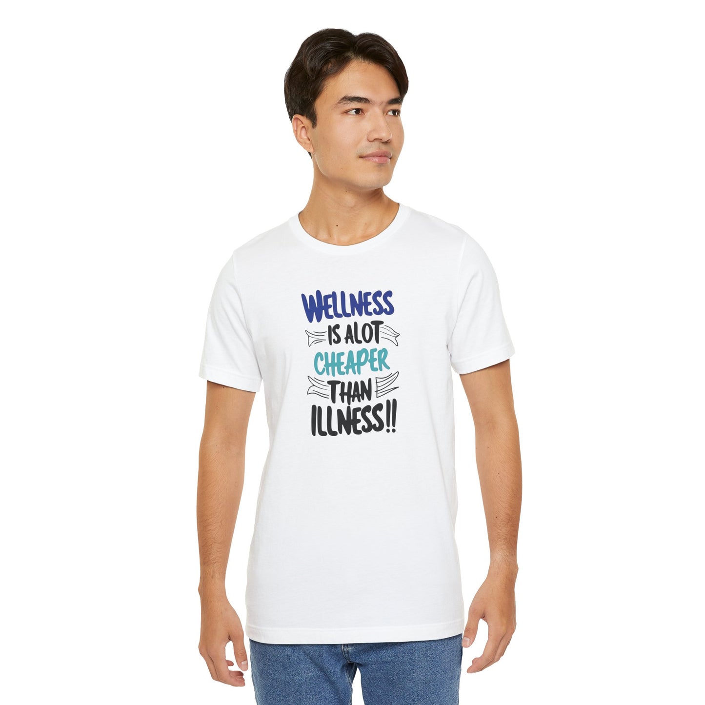 Wellness Awareness Unisex Tee - Wellness Is Alot Cheaper Than Illness!! - Design - S - 3XL - Motivational Health T-Shirt for Self-Care Enthusiasts - Gift for Wellness Events - Positive Vibe Shirt -  [...]