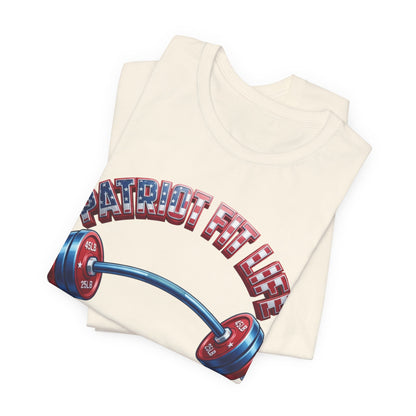 Patriot Fit Life T-Shirt | American Flag Barbell Arch Gym Tee – LIVE FIT