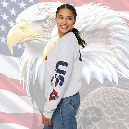 Patriotic USA Red White Blue - Crewneck Sweatshirt - Unisex Pullover - S-5XL