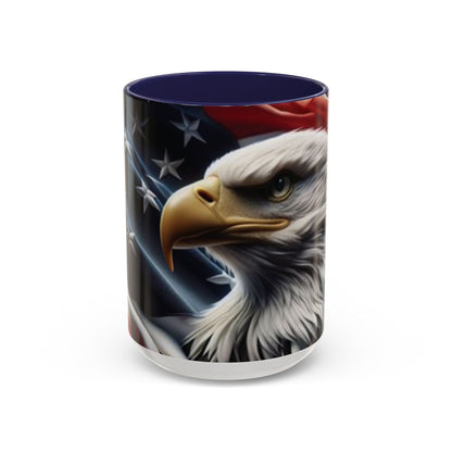 Patriotic Eagle Coffee Mug, 11oz & 15oz, US Flag Mug, Gift for Veterans, Independence Day Decor, Americana Drinkware