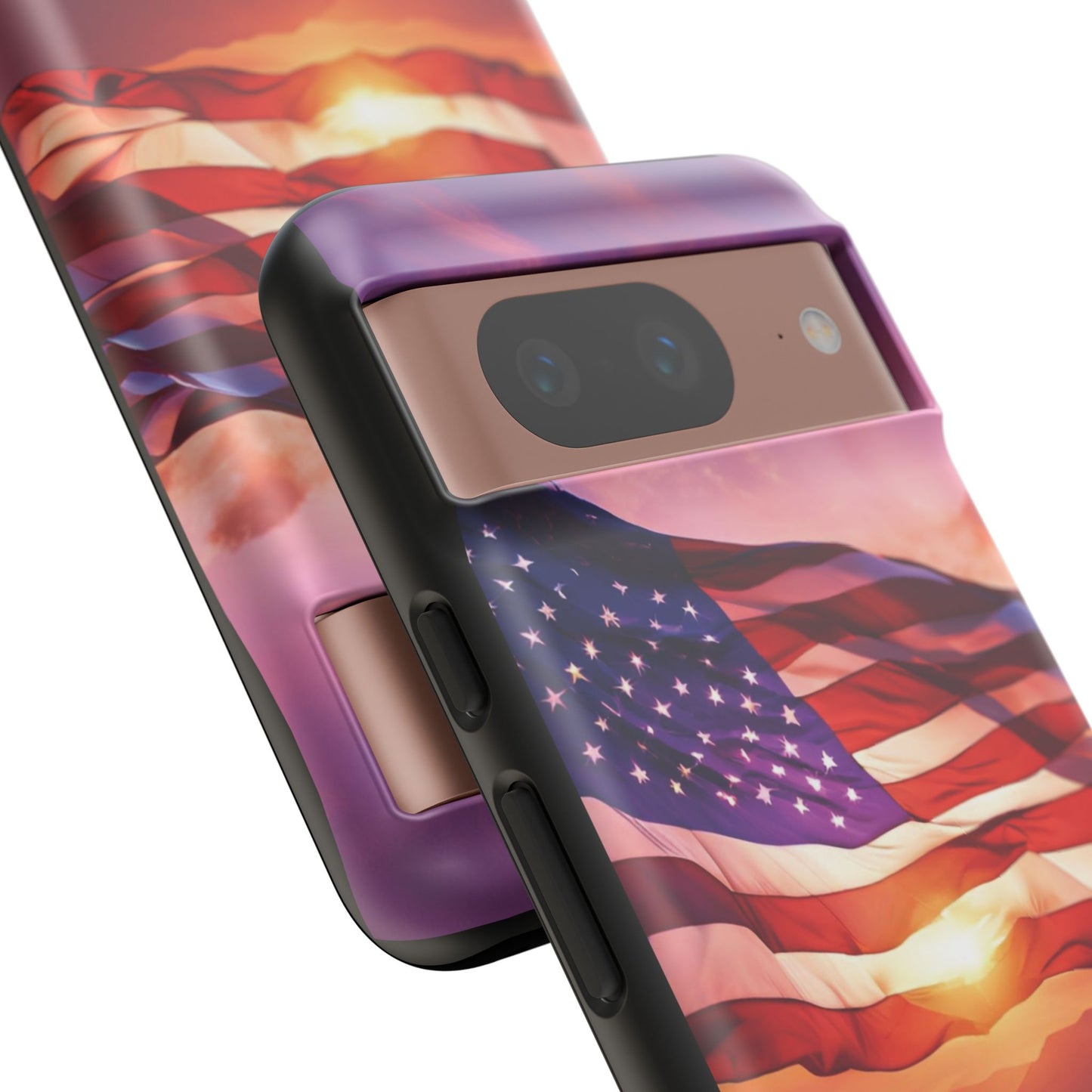 Stylish Phone Case - American Flag At Sunset Design - Patriotic Gift for Veterans - Independence Day -  Summer Vibes -
