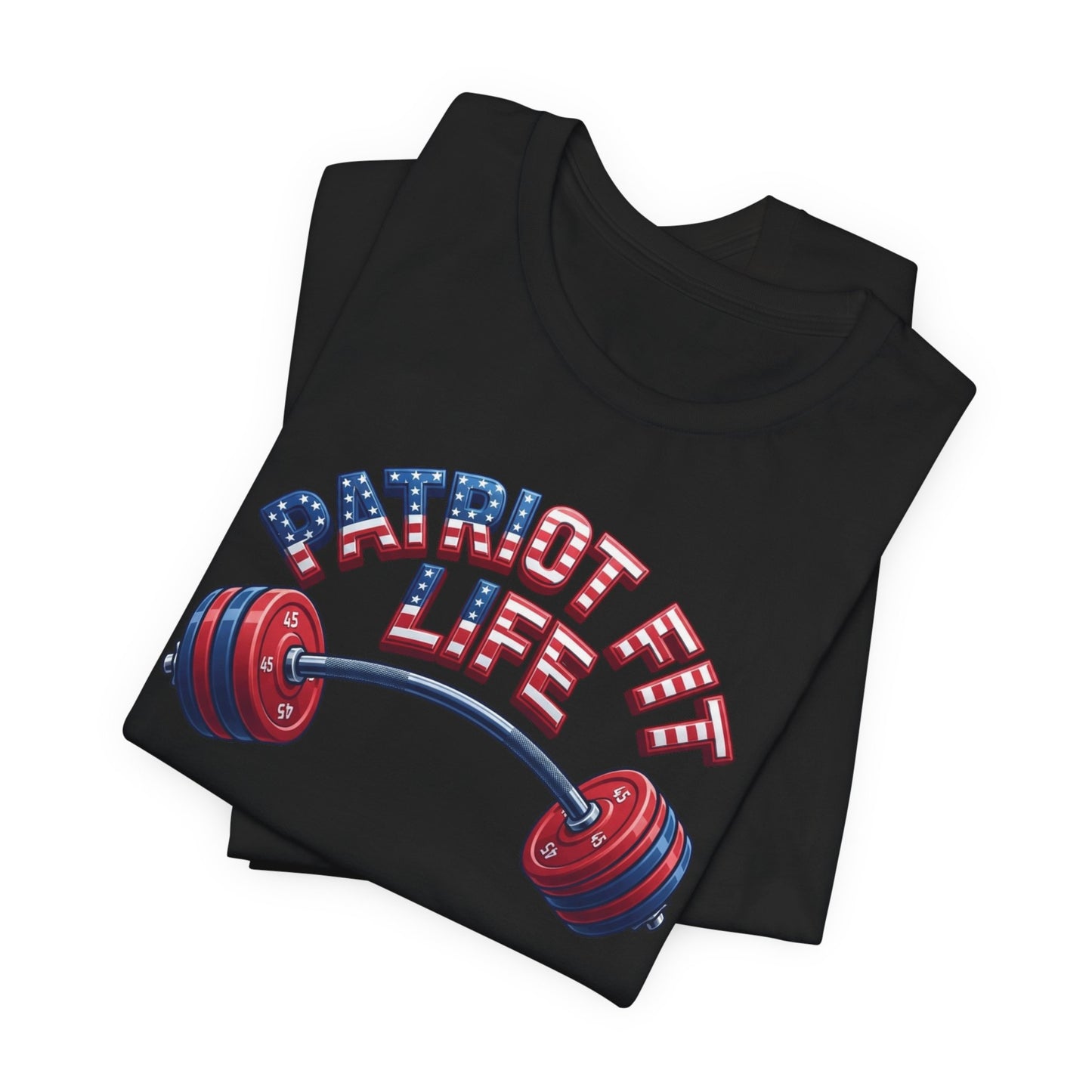 Patriot Fit Life T-Shirt — American Flag Barbell Fitness Tee
