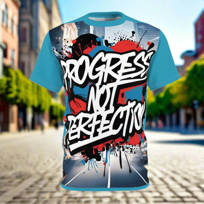 💥 Progress Not Perfection  💥  Stylish   Print  💥  Unisex Graphic Tee 💥  Bold Street Art Design 💥   Motivational Style  💥  Sizes  US  S-3XL  💥