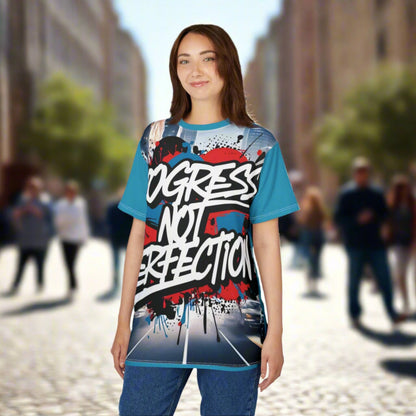 💥 Progress Not Perfection  💥  Stylish   Print  💥  Unisex Graphic Tee 💥  Bold Street Art Design 💥   Motivational Style  💥  Sizes  US  S-3XL  💥