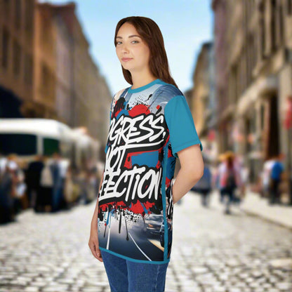 💥 Progress Not Perfection  💥  Stylish   Print  💥  Unisex Graphic Tee 💥  Bold Street Art Design 💥   Motivational Style  💥  Sizes  US  S-3XL  💥