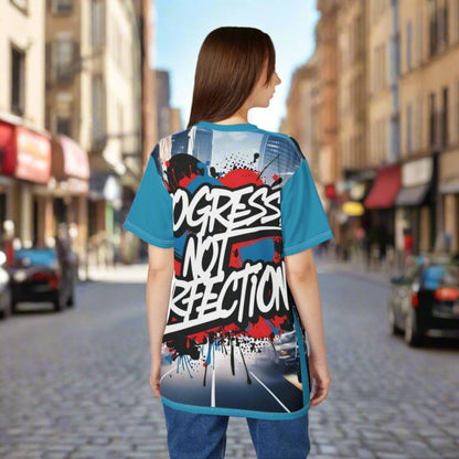 💥 Progress Not Perfection  💥  Stylish   Print  💥  Unisex Graphic Tee 💥  Bold Street Art Design 💥   Motivational Style  💥  Sizes  US  S-3XL  💥