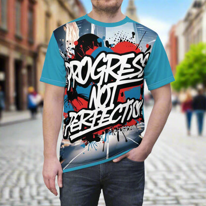 💥 Progress Not Perfection  💥  Stylish   Print  💥  Unisex Graphic Tee 💥  Bold Street Art Design 💥   Motivational Style  💥  Sizes  US  S-3XL  💥
