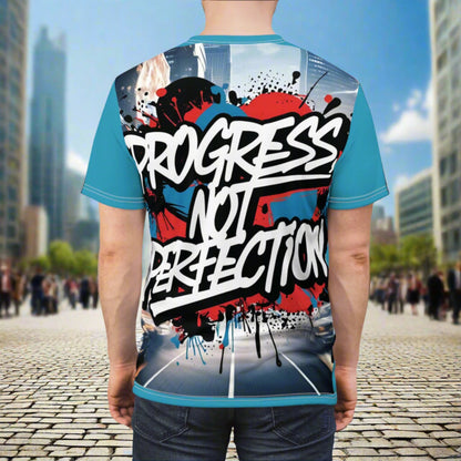 💥 Progress Not Perfection  💥  Stylish   Print  💥  Unisex Graphic Tee 💥  Bold Street Art Design 💥   Motivational Style  💥  Sizes  US  S-3XL  💥