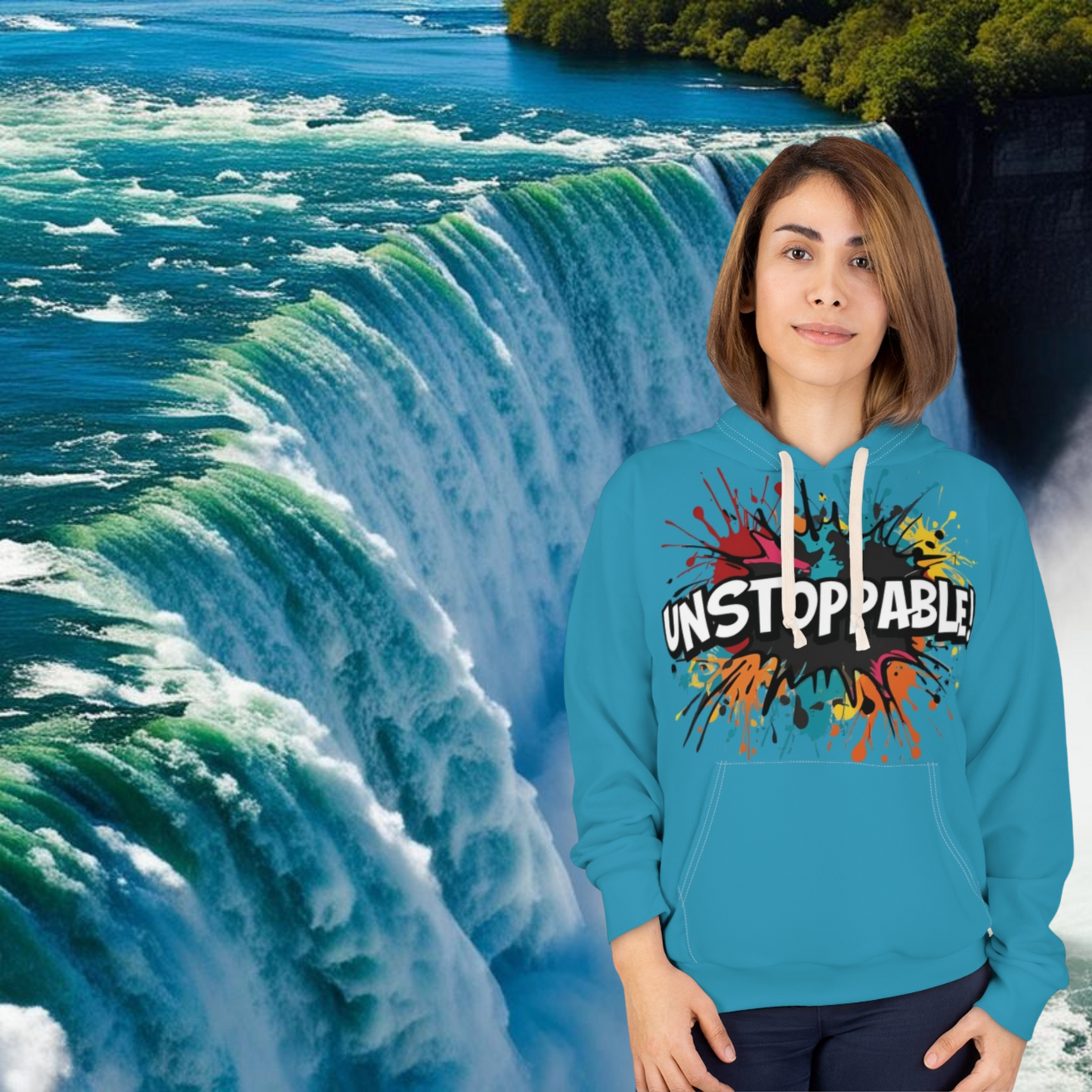 Unisex  - Unstoppable  Design  Pullover  Hoodie - Colorful  Splash  Design - for  Motivation  and  Style