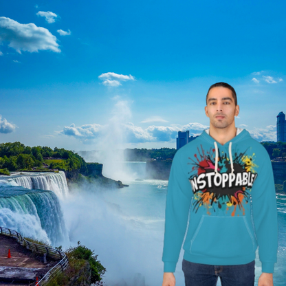 Unisex  - Unstoppable  Design  Pullover  Hoodie - Colorful  Splash  Design - for  Motivation  and  Style