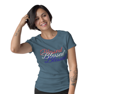 Red White Blue  Blessed  Design Unisex Tee