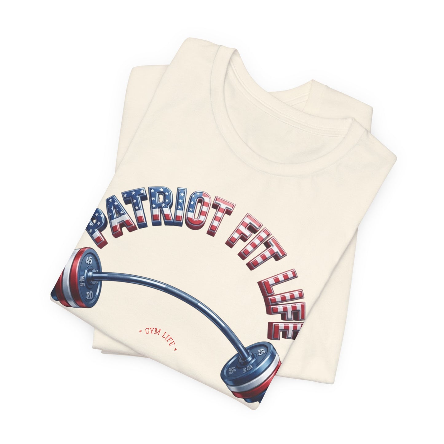 Patriot Fit Life Gym Life T-Shirt | American Flag Barbell Tee – LIVE FIT