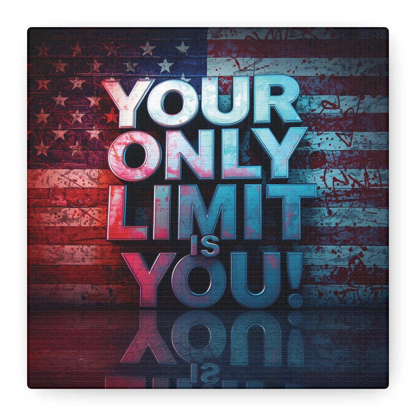 Gallery Wrapped - Motivational Canvas Wall Art - Your Only Limit Is You! - Inspirational Decor for Home Office - Inspirational Gift - Vintage American Flag - Limitless Living - Personal [...]