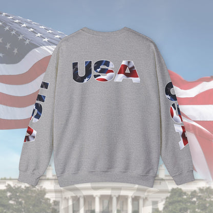 Patriotic USA Crewneck Sweatshirt - Unisex Heavy Blend - American Pride - National Pride Gift - S-5XL
