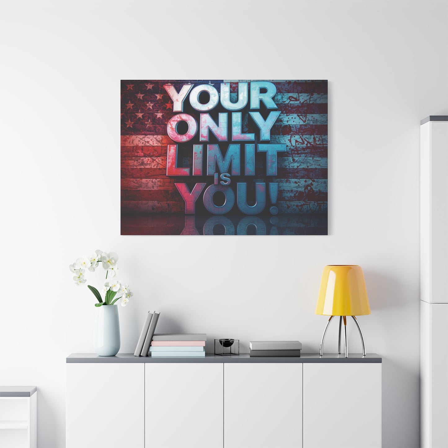 Motivational Wall Art Canvas, Your Only Limit Is You! Inspirational Decor for Home Office, Inspirational Gift, American Flag, Limitless Living, Personal [...]