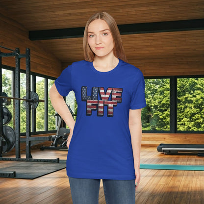 LIVE FIT Patriotic T-Shirt - American Flag Red White Blue - Unisex Fitness Tee