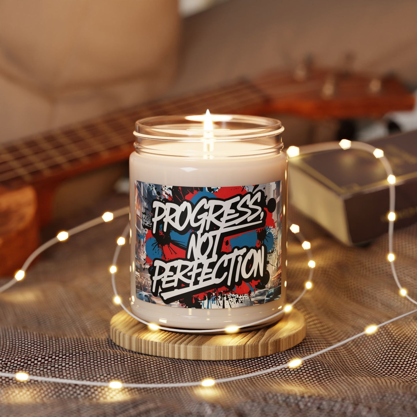 Progress Not Perfection Scented Soy Candle - 9oz - Inspirational Motivational Gift - Fitness Home Decor - 9 Scents