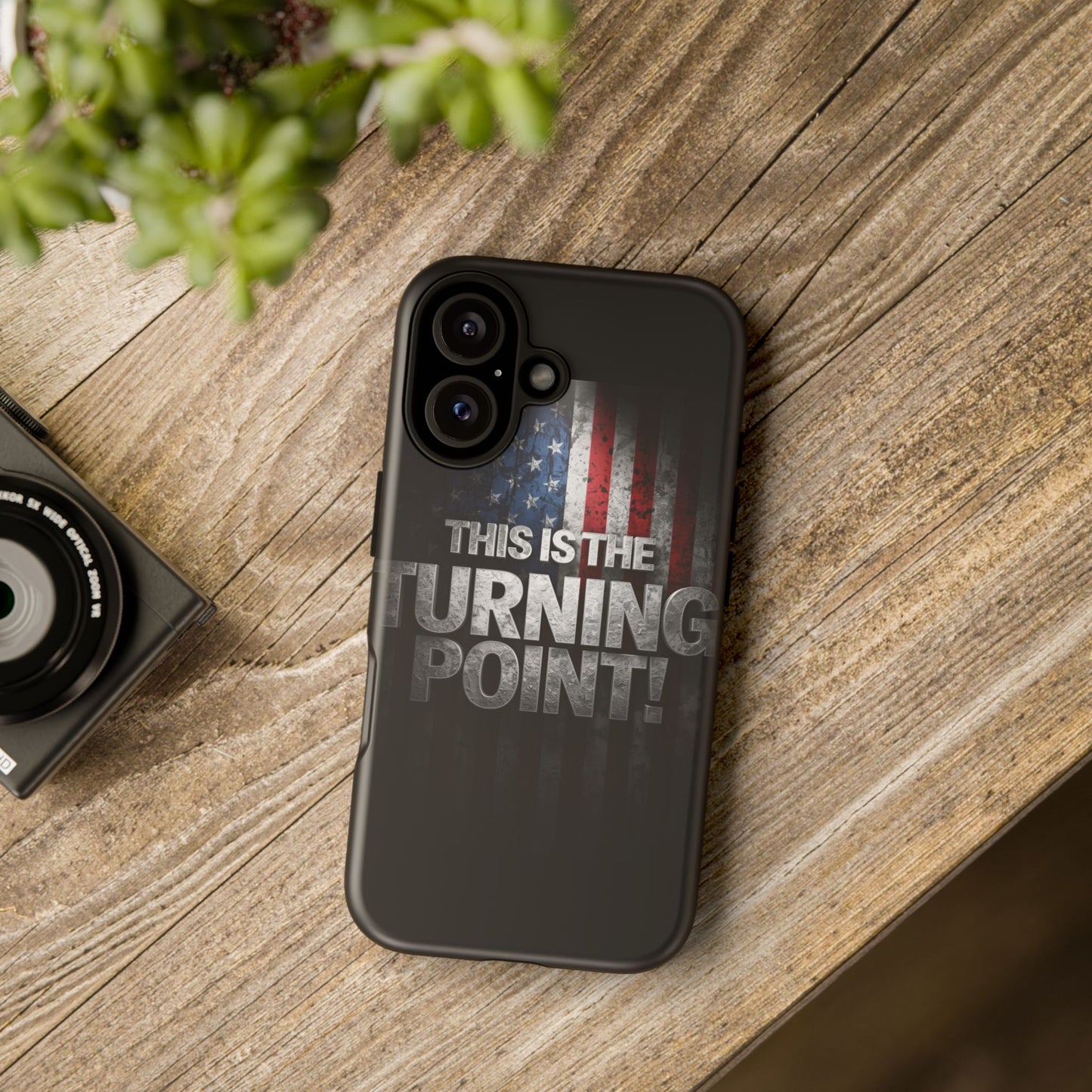 Stunning Patriotic Protective Cell Phone Case -  Charlie Kirk - This Is The Turning Point! - Red White Blue - Beautiful American Flag Backdrop Design - Perfect Gift for Everyday Use, Durable Cover, Stylish Protection