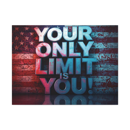 Gallery Wrapped - Motivational Canvas Wall Art - Your Only Limit Is You! - Inspirational Decor for Home Office - Inspirational Gift - Vintage American Flag - Limitless Living - Personal [...]