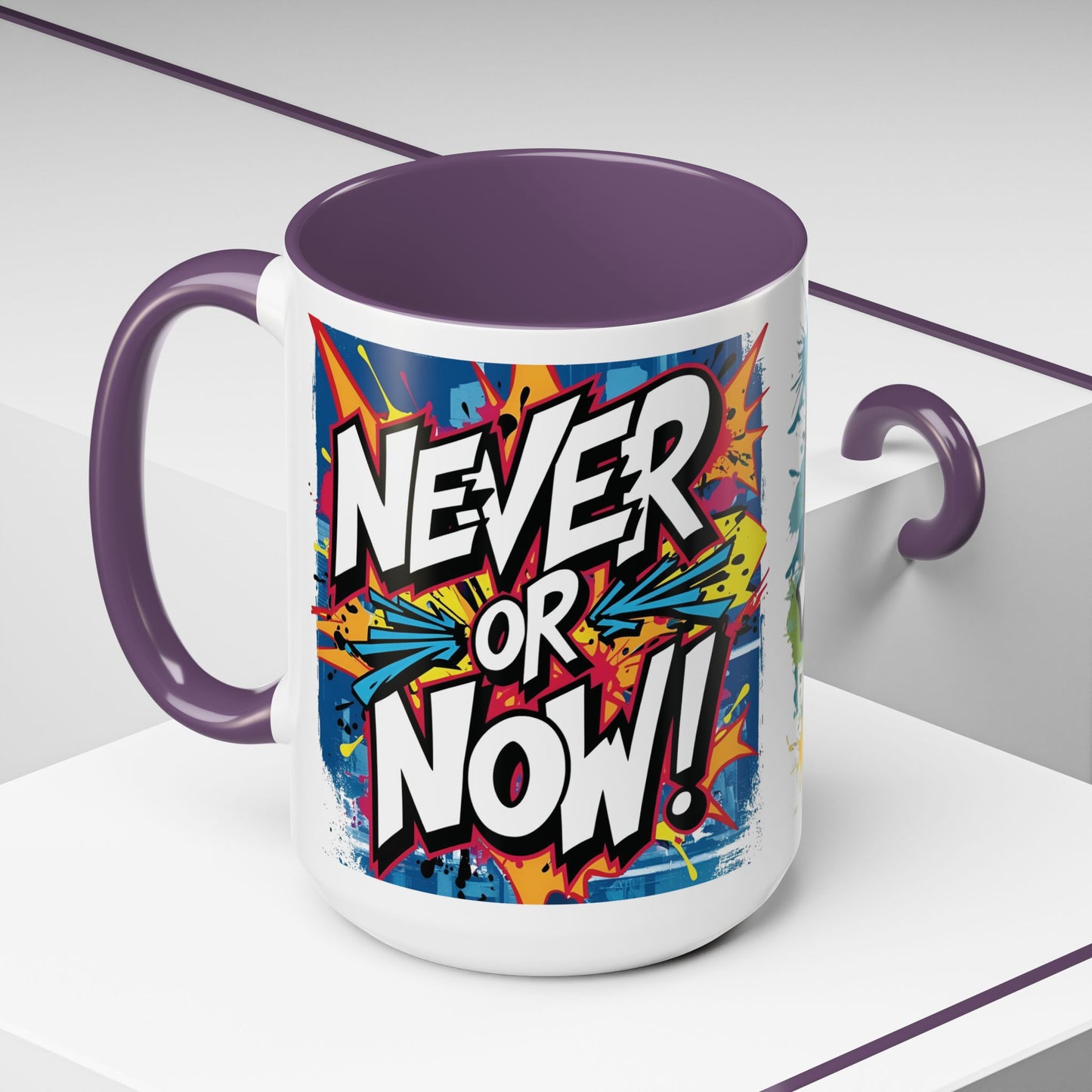 💥Vibrant  💥 Motivational 💥 Ceramic 💥 Coffee Mug 💥  Let's Go! 💥  Never or Now💥 Sizes   11oz   15oz💥  8   Different  Colors  To  Choose  From💥