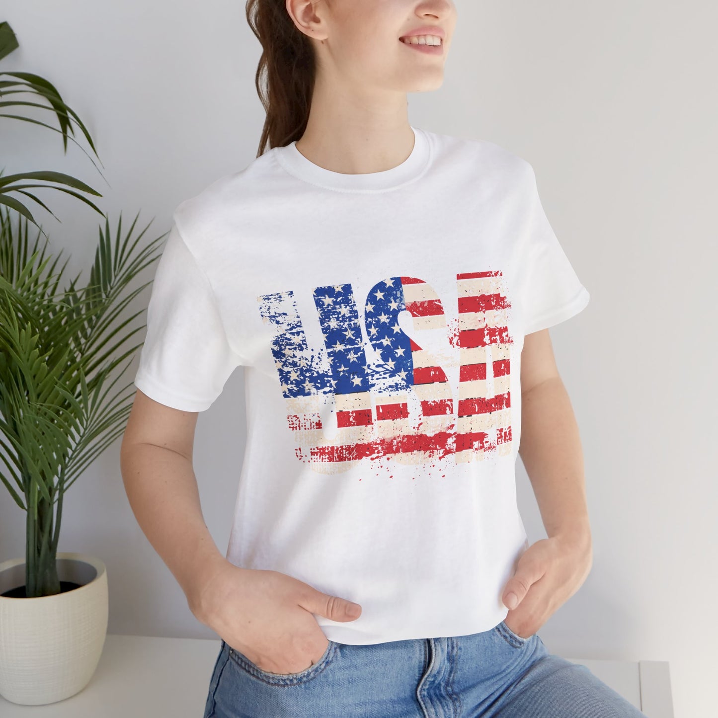 USA - Red White Blue - American Flag - Classic Unisex Tee - Holiday Gift - Patriotic Pride