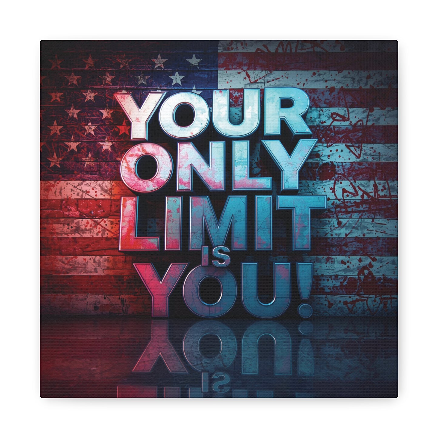 Gallery Wrapped - Motivational Canvas Wall Art - Your Only Limit Is You! - Inspirational Decor for Home Office - Inspirational Gift - Vintage American Flag - Limitless Living - Personal [...]