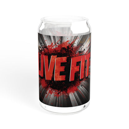 LIVE FIT - Sipper Glass - 16oz - Motivational Drink Ware for Fitness Enthusiasts - Reusable Glass Straw - Perfect for Gym & Everyday Use -