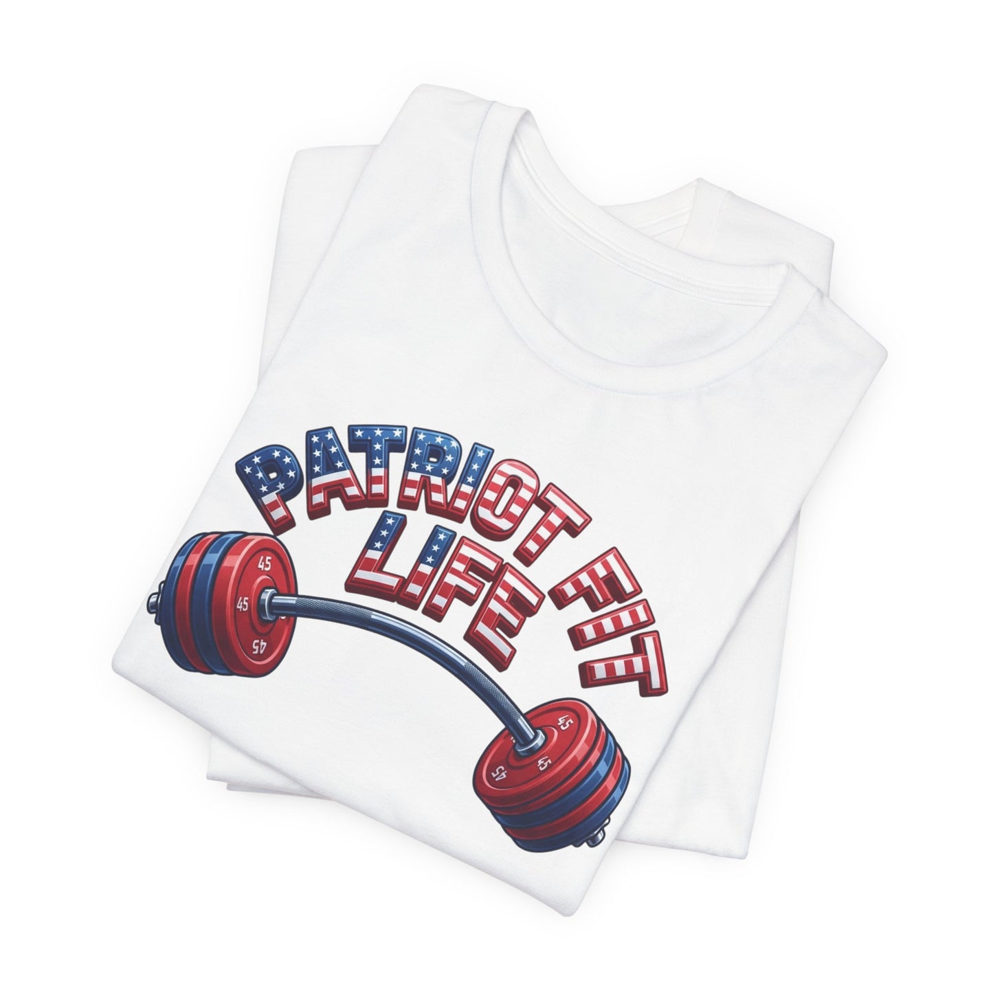 Patriot Fit Life T-Shirt — American Flag Barbell Fitness Tee