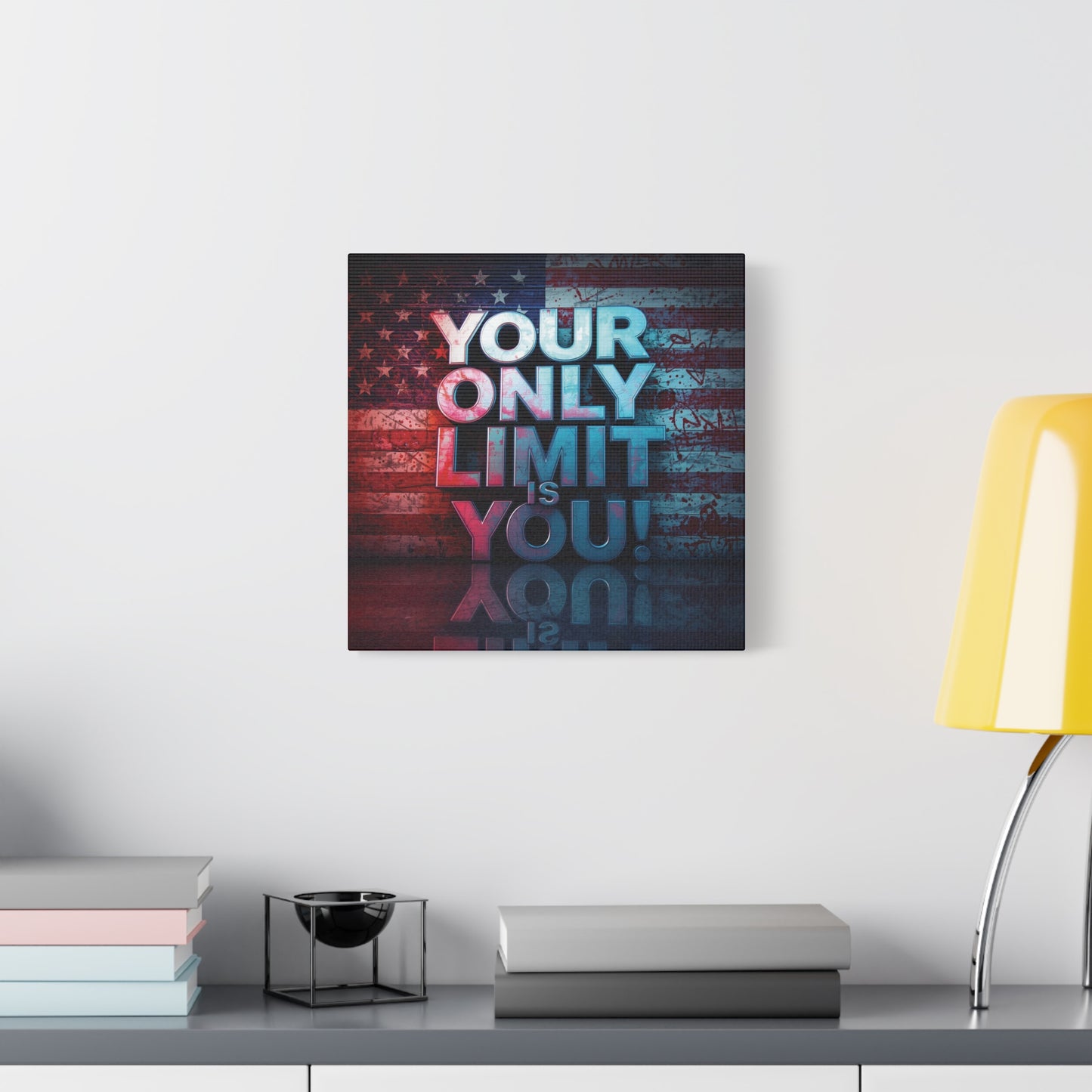 Gallery Wrapped - Motivational Canvas Wall Art - Your Only Limit Is You! - Inspirational Decor for Home Office - Inspirational Gift - Vintage American Flag - Limitless Living - Personal [...]