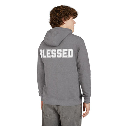 Blessed Hoodie — Cozy French Terry Pullover - with - White - Bold Front & Back Text - Holiday Gift - Fitness