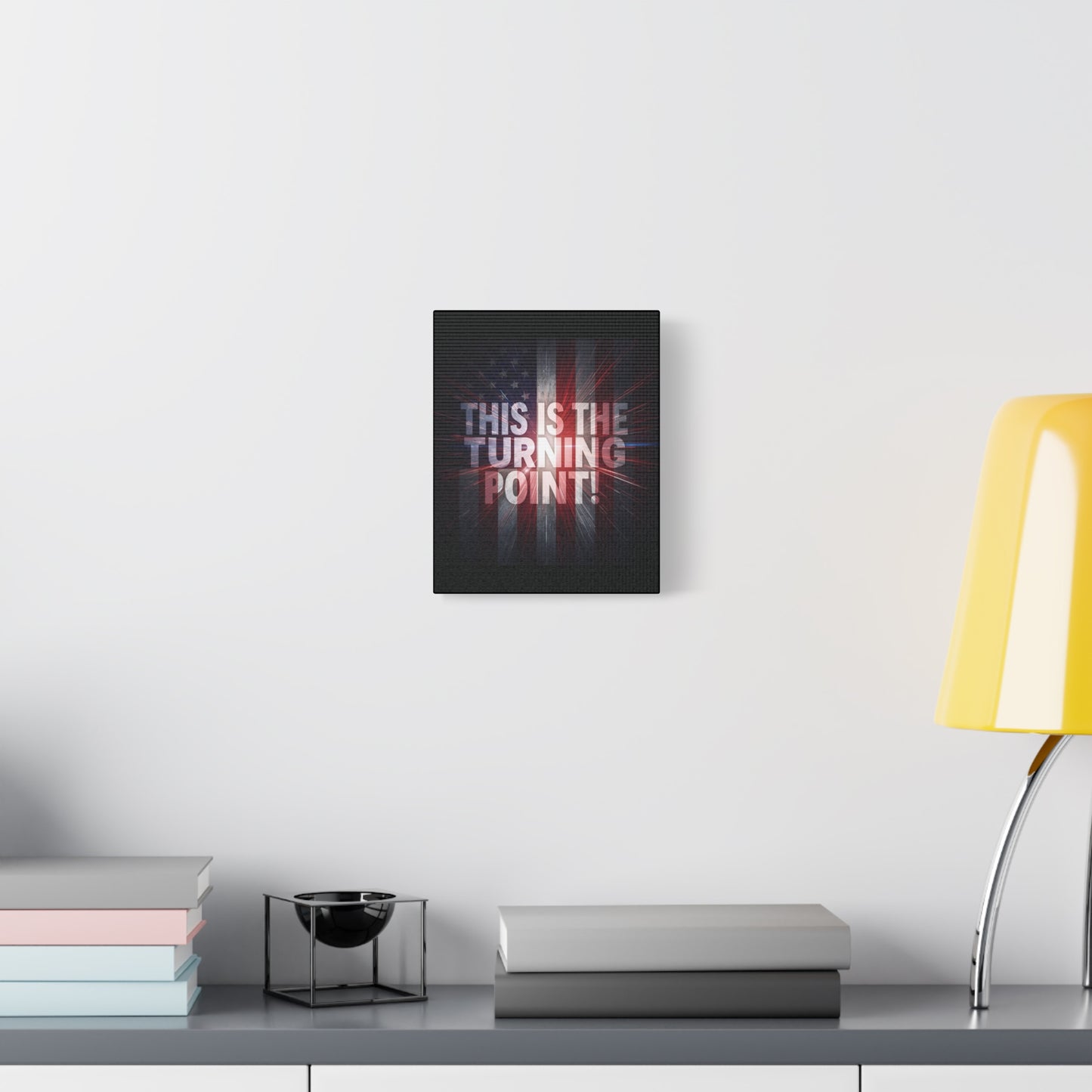Charlie Kirk - This Is The Turning Point! - Red White Blue - Stunning American Flag Backdrop Design - Patriotic - Motivational Wall Art - Canvas - Multiple Sizes